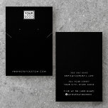 Add logo black necklace earring display card<br><div class="desc">Black or custom colour earring  and necklace product display card with custom logo template and social media icons.</div>