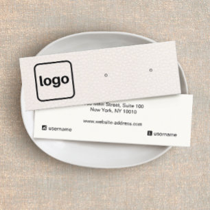 Add Logo Blush Pink Leather Earring Display  Busin Mini Business Card