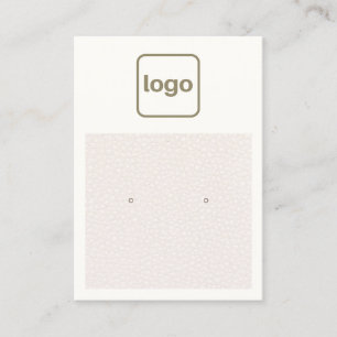 Add Logo Blush Pink Leather Earring Display Business Card