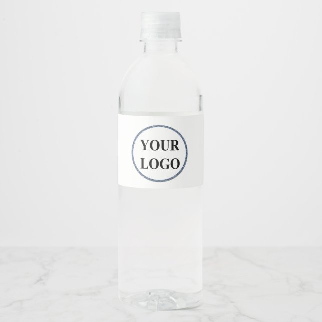 ADD LOGO Bridal Wedding Shower Elegant Signs Water Bottle Label (Front)