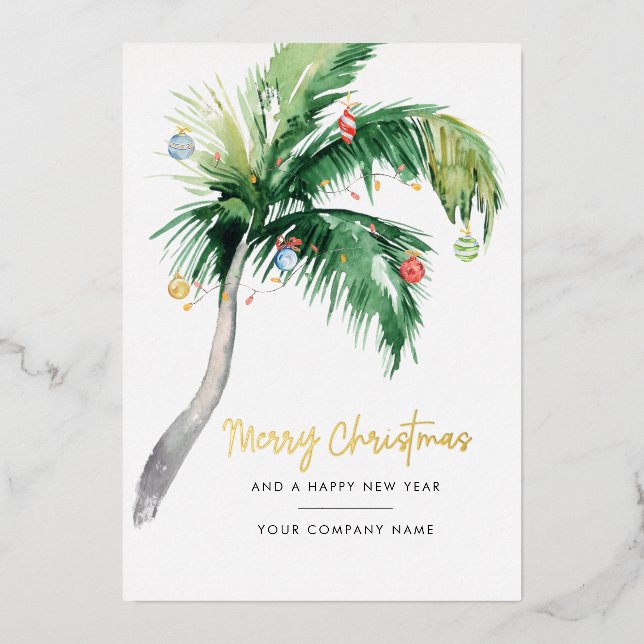 Add Logo Business Palm Tree Christmas Gold (Front)
