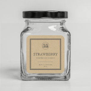 Add Logo Classic Grey Border Kraft Product Label