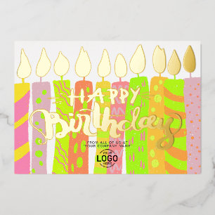 Add Logo Colourful Candles Business Happy Birthday