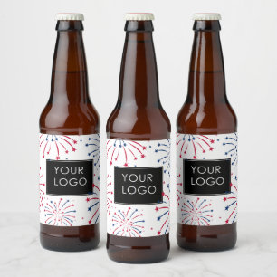 Add Logo Corporate Business Company 4th of July  Beer Bottle Label