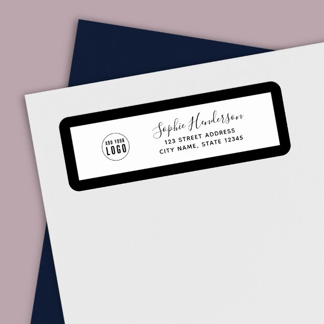 Add Logo Custom Border Calligraphy Return Address (Creator Uploaded)