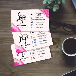 add logo Custom BUSINESS LOGO and social media Bus Business Card