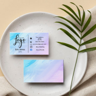 add logo Custom BUSINESS LOGO and social media Bus Card