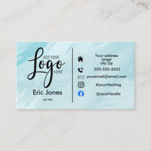 add logo Custom BUSINESS LOGO and social media Bus Card