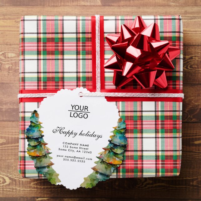 Add Logo Custom Text Christmas Tree Promotion Decoration Card (Insitu (Gift))