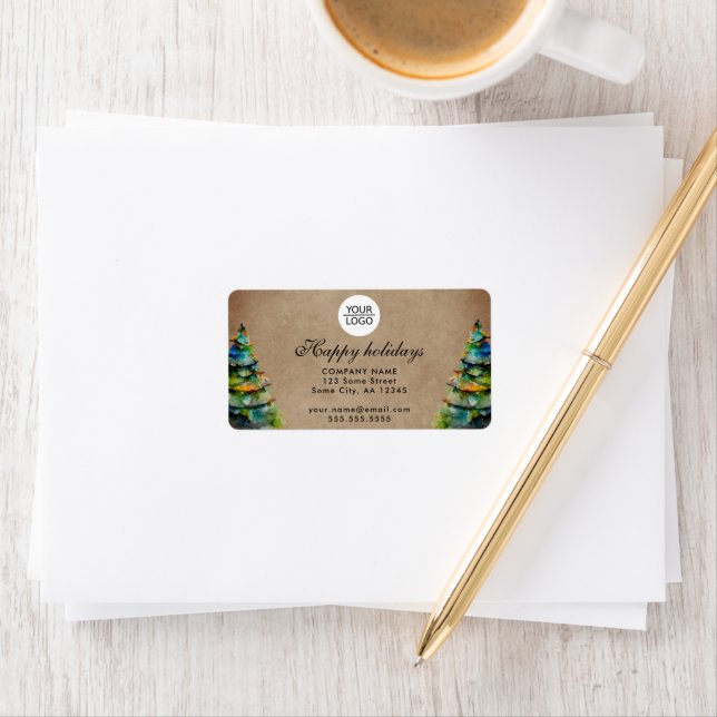 Add Logo Custom Text Christmas Tree Promotion Label (Insitu)