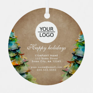 Add Logo Custom Text Christmas Tree Promotion  Metal Tree Decoration