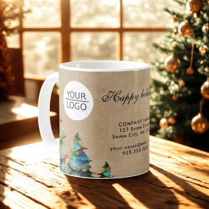 Add Logo Custom Text Christmas Trees Promotion Coffee Mug
