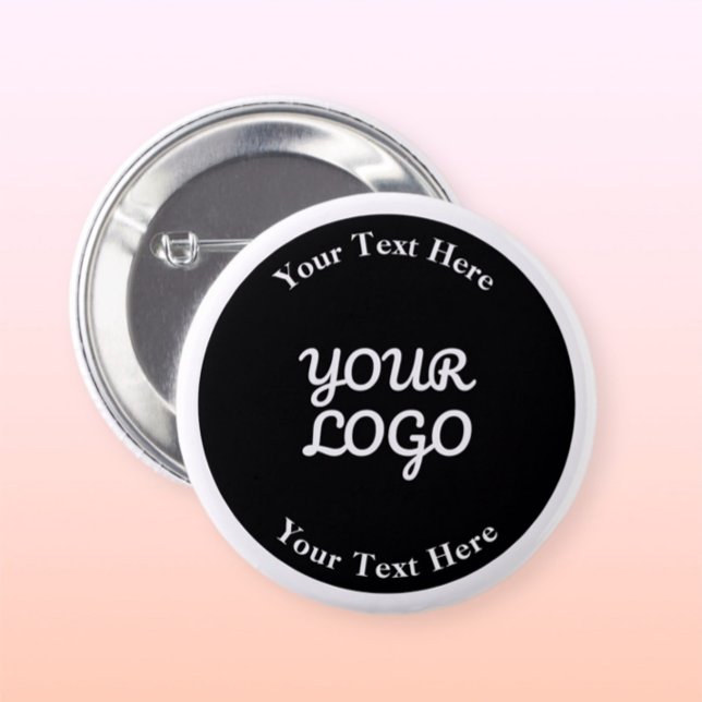 Add Logo Editable Black & White with Border 6 Cm Round Badge (Creator Uploaded)