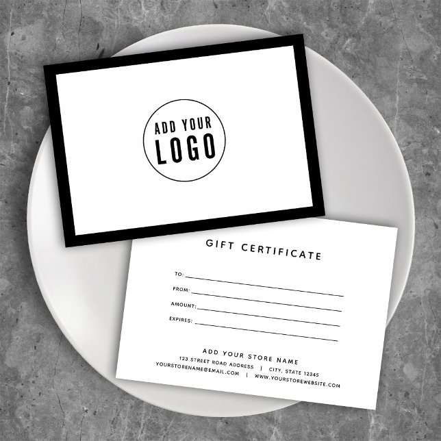 Add Logo Editable Border Colour Gift Certificate (Creator Uploaded)