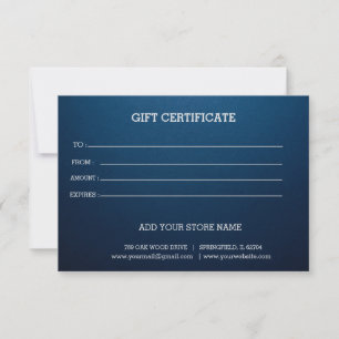 Add Logo Editable Business Gift Certificate