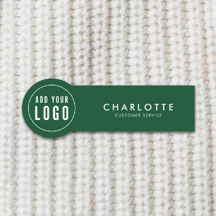 Add Logo Editable Color Simple Modern First Name Tag