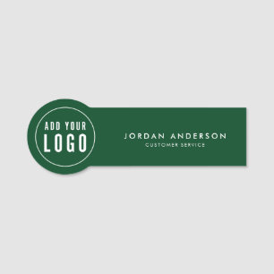Add Logo Editable Color Simple Modern Name Tag