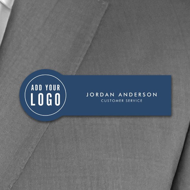 Add Logo Editable Colour Simple Modern Name Tag (Creator Uploaded)