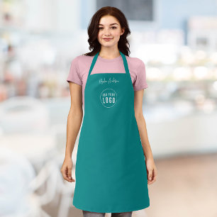 Add Logo Employee Modern Script Custom Colour Apron