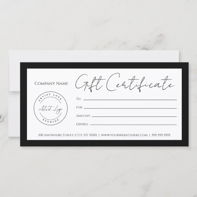 Add Logo Gift Certificate Template Customisable  (Front)