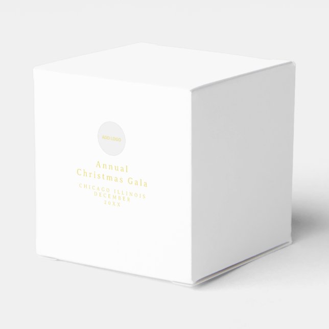 Add Logo Gold and White Favour Box (Back Side)