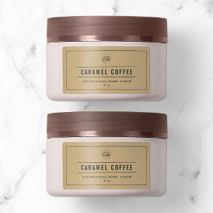 Add Logo Gray Border & Lines Kraft Product Label