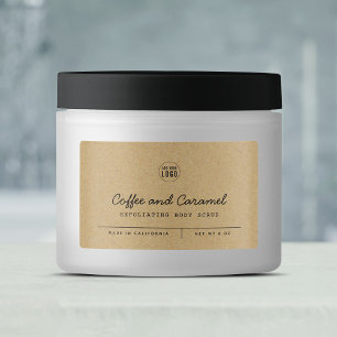 Add Logo Grey Script Lines Kraft Product Label