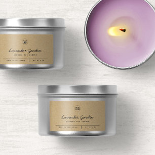 Add Logo Grey Script Lines Kraft Product Label