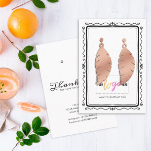 Add Logo Hand Drawn Frame Earrings Display Card 03