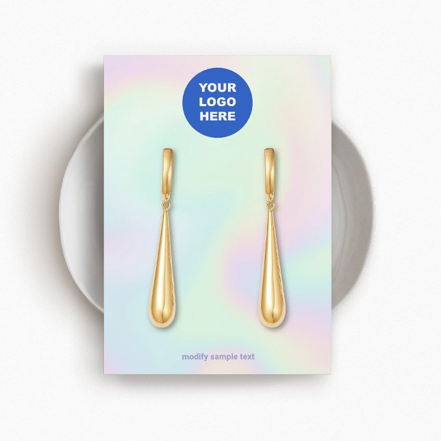Add Logo Holographic Abstract Earring Display Card (Creator Uploaded)
