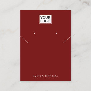 Add logo Jewellery black necklace earring display Business Card