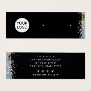 Add logo Jewelry Modern Black earring display Card