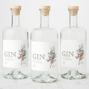 Add Logo Juniper Branch Custom GIN Liquor Bottle Label