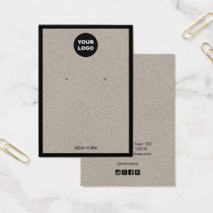 Add Logo Kraft Earring Border Display Card