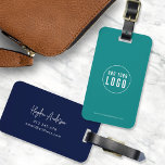 Add Logo Modern Script Business Custom Colours Luggage Tag<br><div class="desc">Add Logo Modern Script Business Custom Colours Luggage Tag that's perfect for you and your employees when travelling for work. Background colour on the front and back is editable, click "Edit" to change the colour Personalise it by replacing the placeholder text and the placeholder image with your own logo. For...</div>