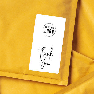 Add Logo Modern Script Thank You Packaging
