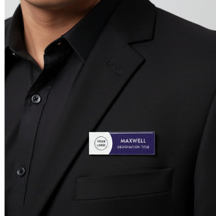 Add Logo Modern Simple Elegant Magnet Title Name Tag