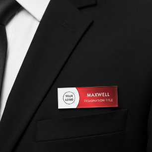 Add Logo   Modern Simple Elegant Magnet Title Name Tag