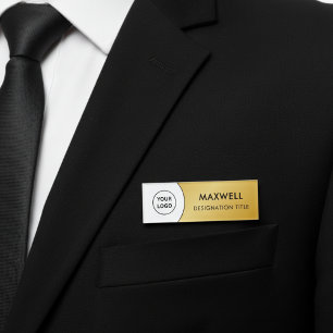 Add Logo Modern Simple Elegant Magnet Title Name Tag