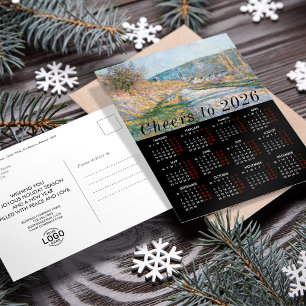 Add Logo Monet Art Painting Calendar 2026 Business Holiday Postcard