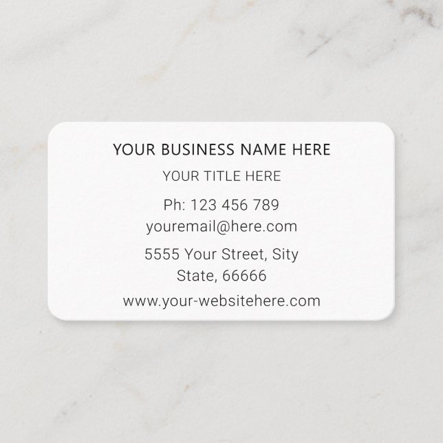 Add Logo, Name,Title,Phone,E-mail,Address,Website Business Card (Front)