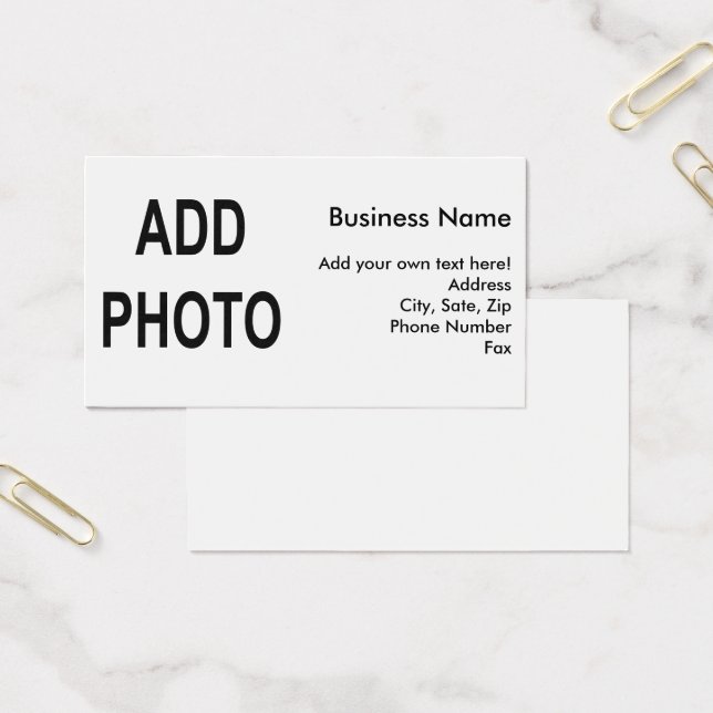 Add Logo or Photo Company Info Business Card (Office)