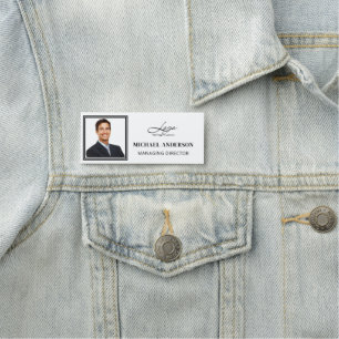Add Logo & Photo Corporate Professional Employee Name Tag