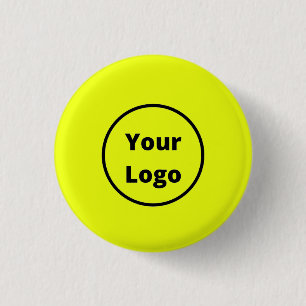Add logo plain yellow 3 cm round badge