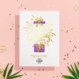 Add Logo Purple Gift Fireworks Business Birthday
