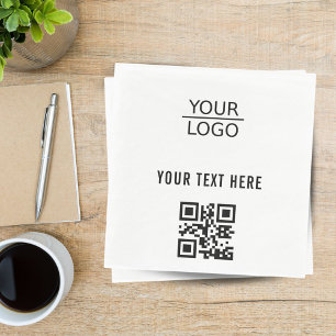 Add Logo QR Code Custom Text Company Promotion Napkin