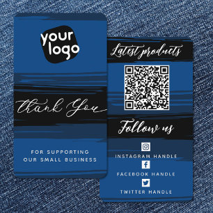   Add Logo & QR Code Modern Personalised Thank You Business Card