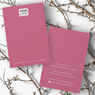 Add logo rose mauve necklace earring display card