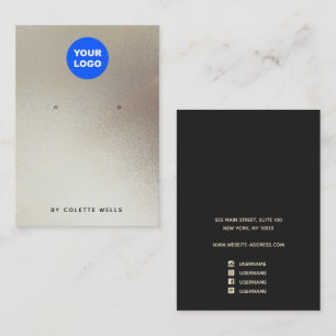 Add Logo Satin Gold Watercolor Earring Display Business Card