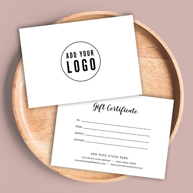 Add Logo Script and Typewriter Gift Certificate (Creator Uploaded)